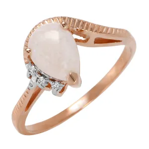 0.79 Carat 14K Solid Rose Gold Azur Opal Diamond Ring