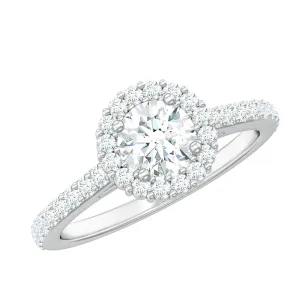 1 CT Classic Moissanite Halo Engagement Ring