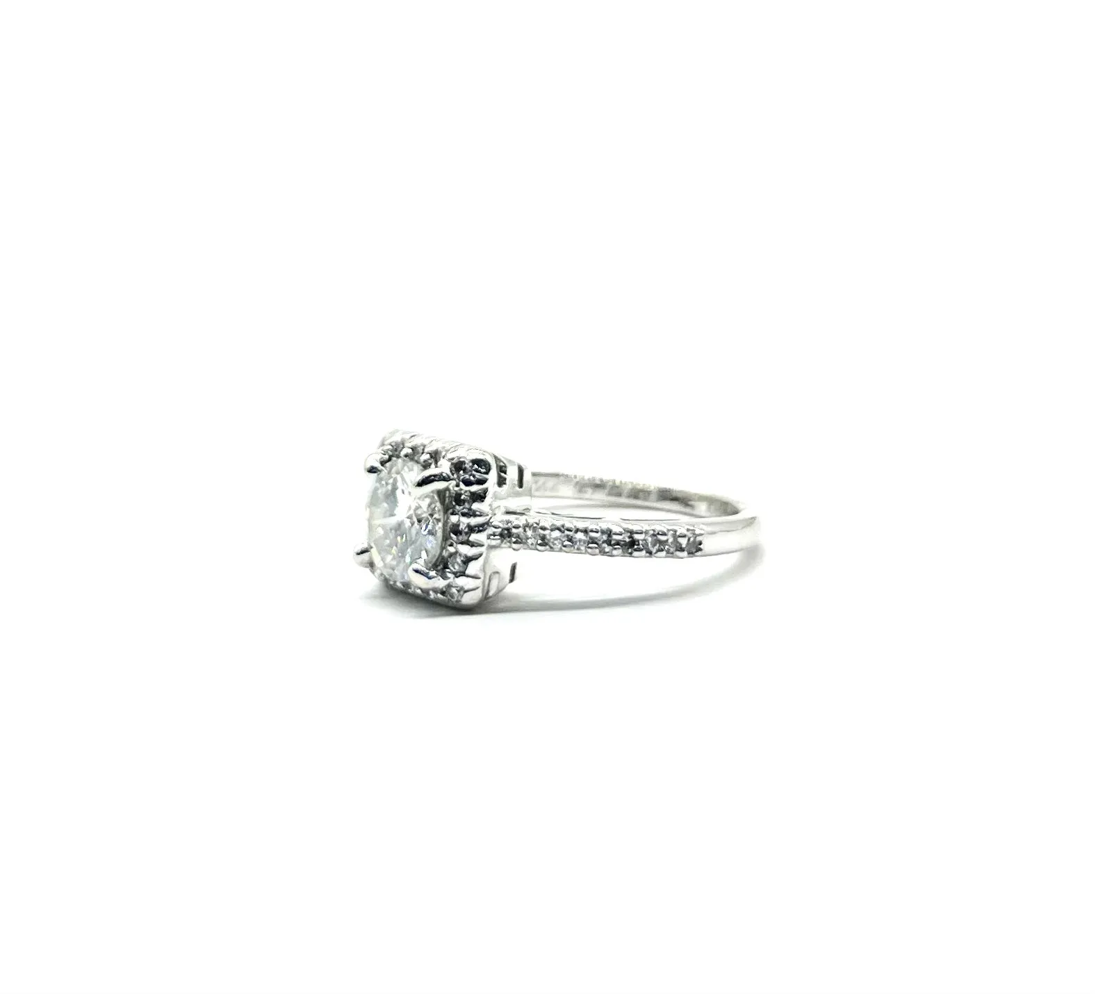 1.10ctw Diamond Square Halo Ring