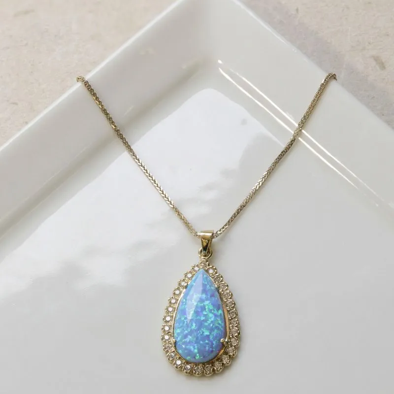 14K Gold Drop Pendant