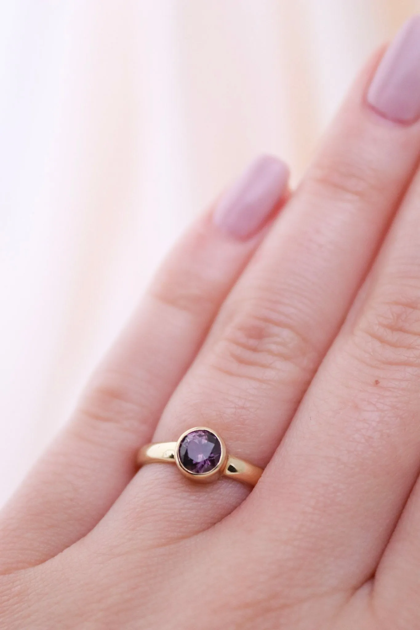 14K Gold Purple Sapphire Ring