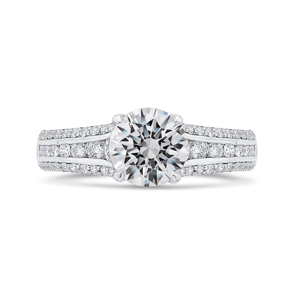 14K White Gold Diamond Engagement Ring (Semi-Mount)