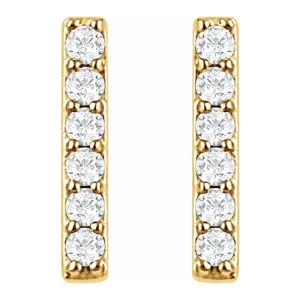 14K Yellow 1/10 CTW Lab-Grown Diamond Bar Earrings