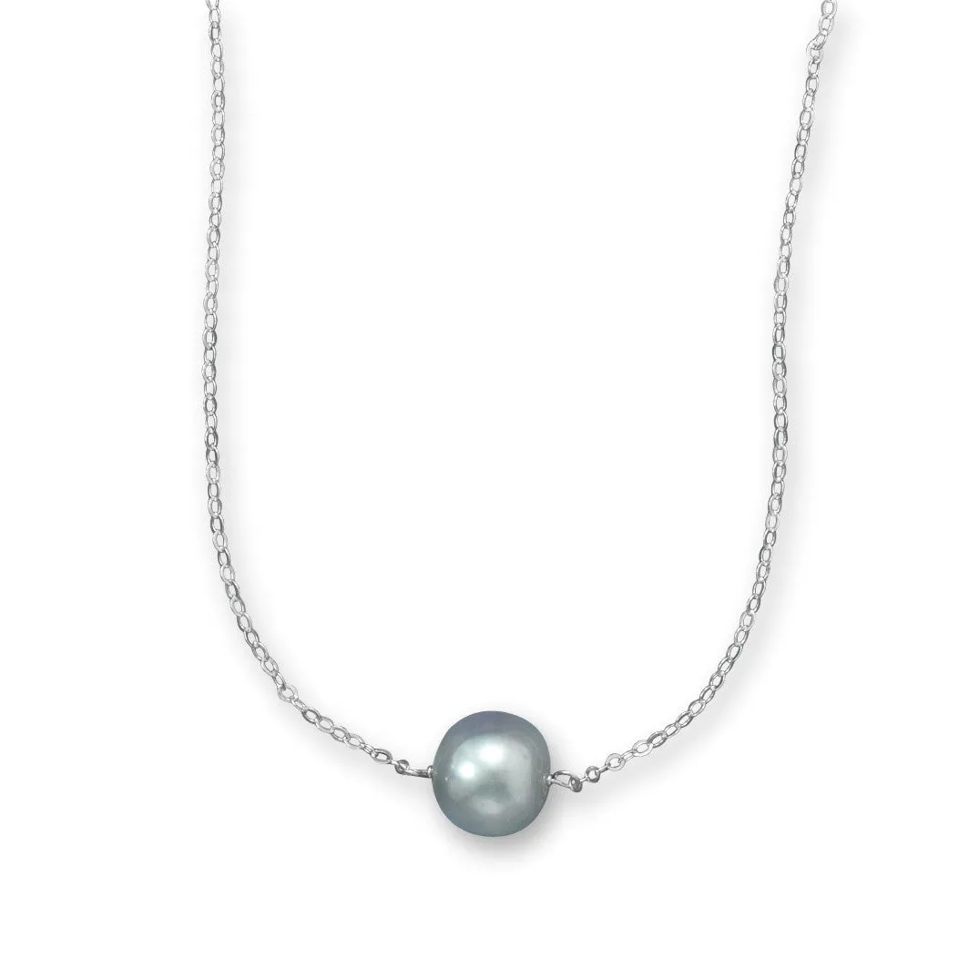 16"   2" Silver Cultured Freshwater Pearl Necklace