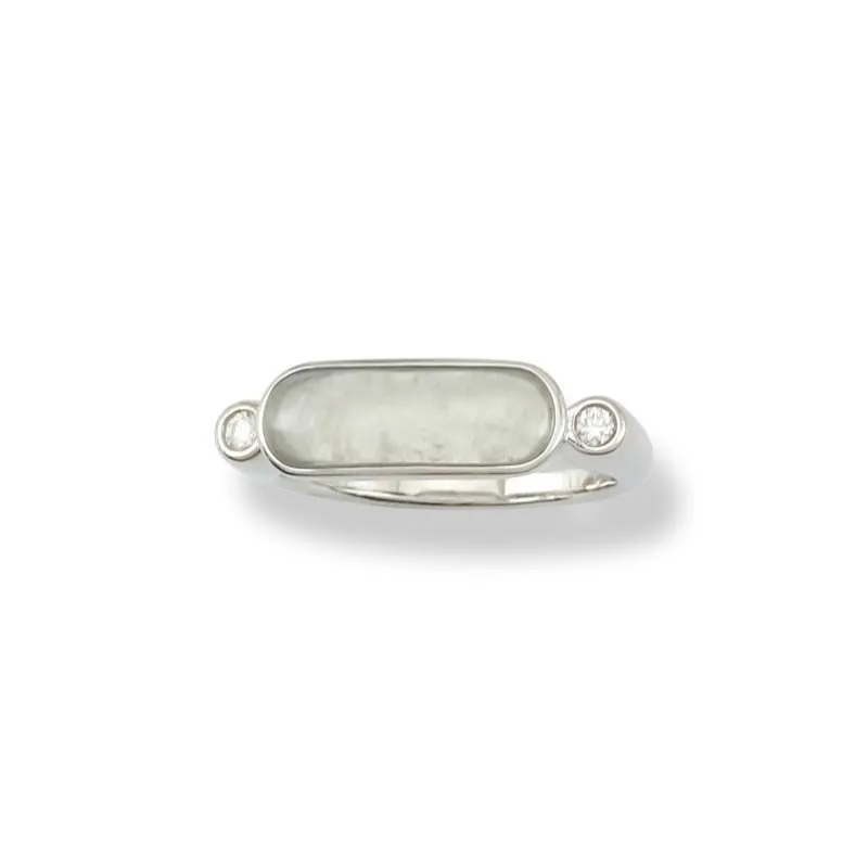 18k White Gold Ice Jadeite Jade Ring