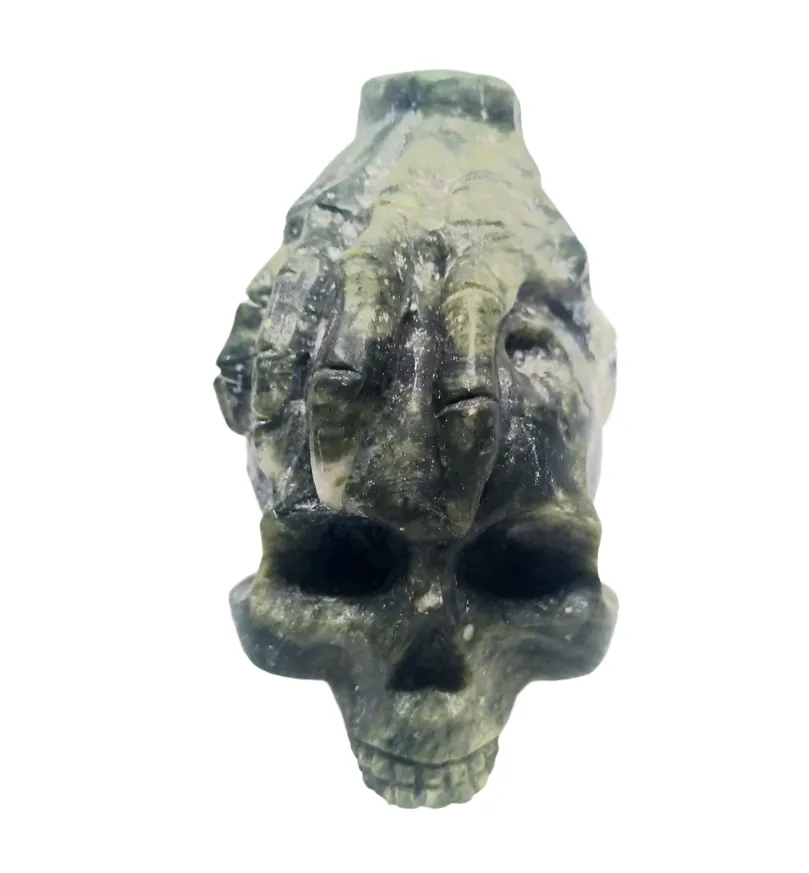 434G Jade Crystal Skull in a Dragon's Hand