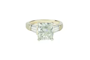 4.5 ctw GIA Certified Cushion Cut Diamond Engagement Ring 18k