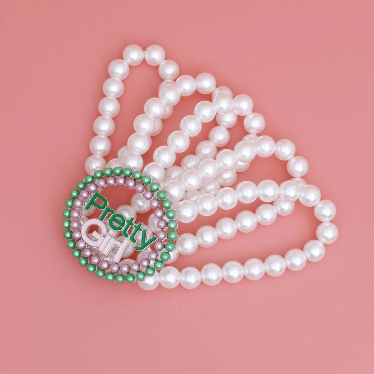 AKA Alpha Kappa Alpha Inspired Bracelet Jewelry White Pearl 5 Strand Pretty Girl