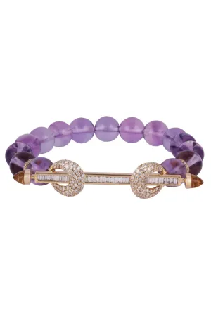 Amethyst and Diamond Chakra Bracelet