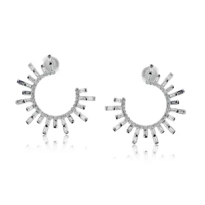 Baguette Diamond Rising Sun Earrings