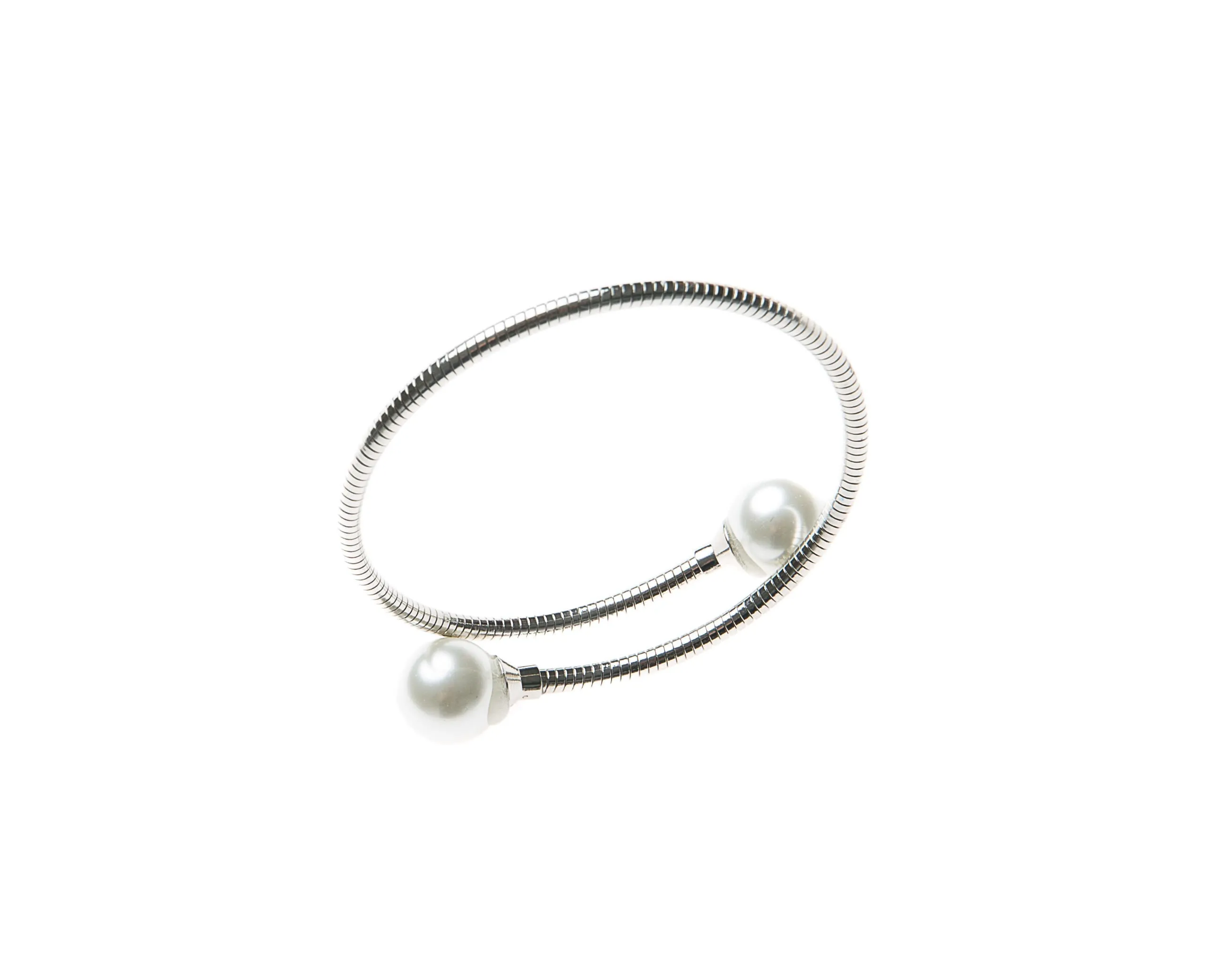 Bella Pearl Bangle (White Gold)