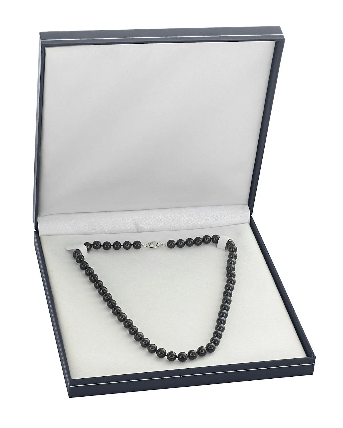 Black Japanese Akoya Pearl Necklace, 7.0-7.5mm - AAA Quality