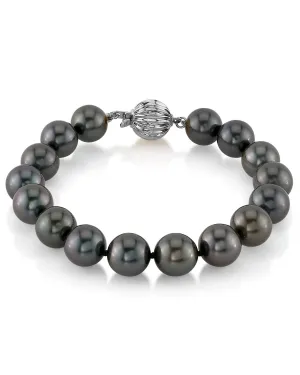 Black Tahitian Pearl Bracelet, 9.0-10.0mm - AAAA Quality