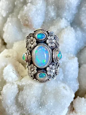 Blossoming Opal Ring