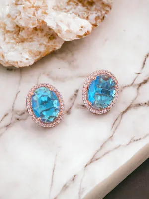 Blue Peanut Zirconia Studs