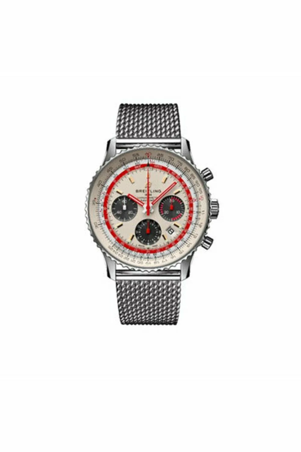 breitling navitimer chronograph automatic chronometer silver dial men's watch ref. ab01219a1g1a1