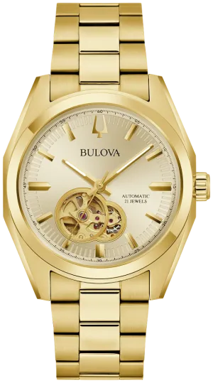 Bulova Surveyor Automatic Gold Tone Mens Watch 97A182