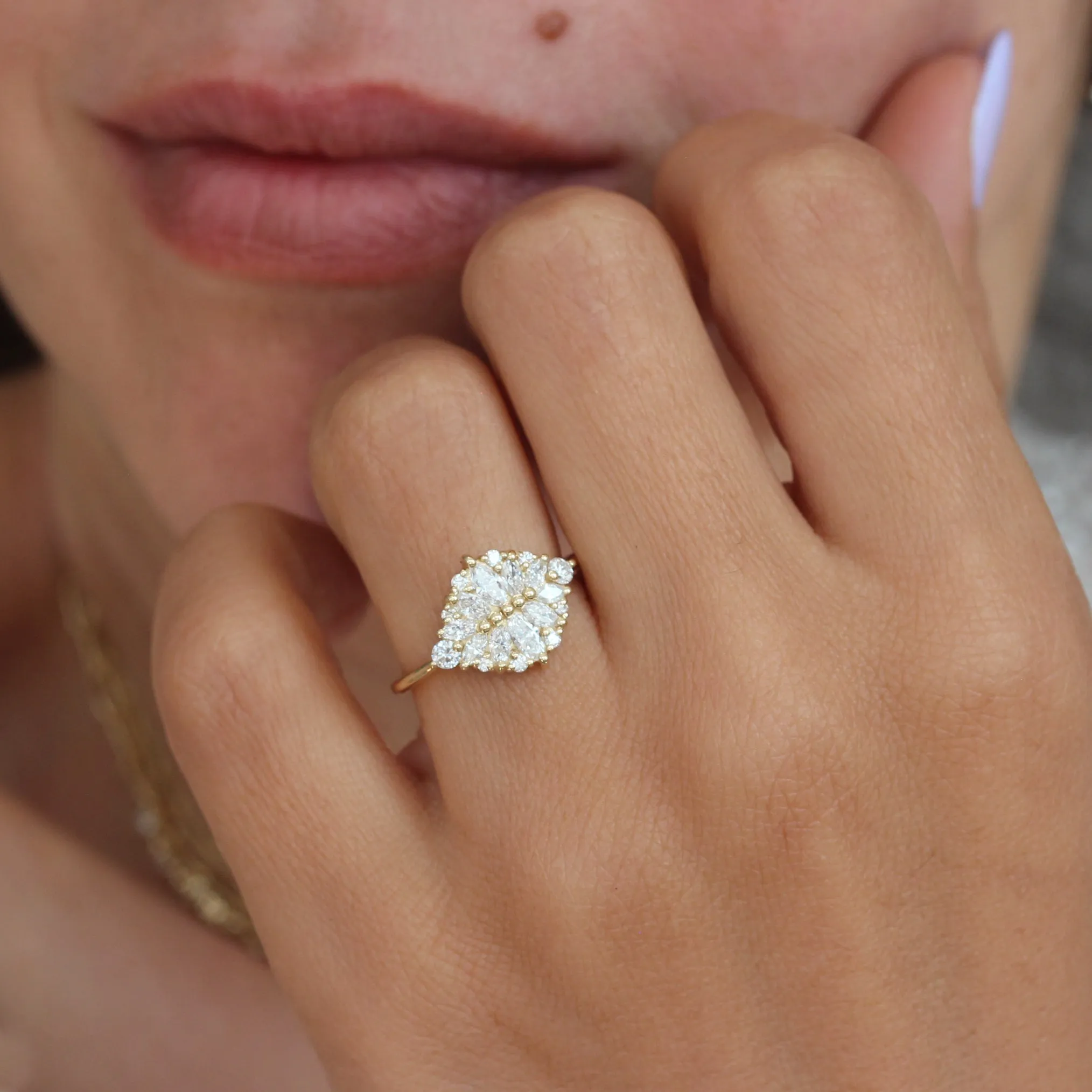 Cluster Marquise Diamond Alternative Engagement Ring - Reflections ♥