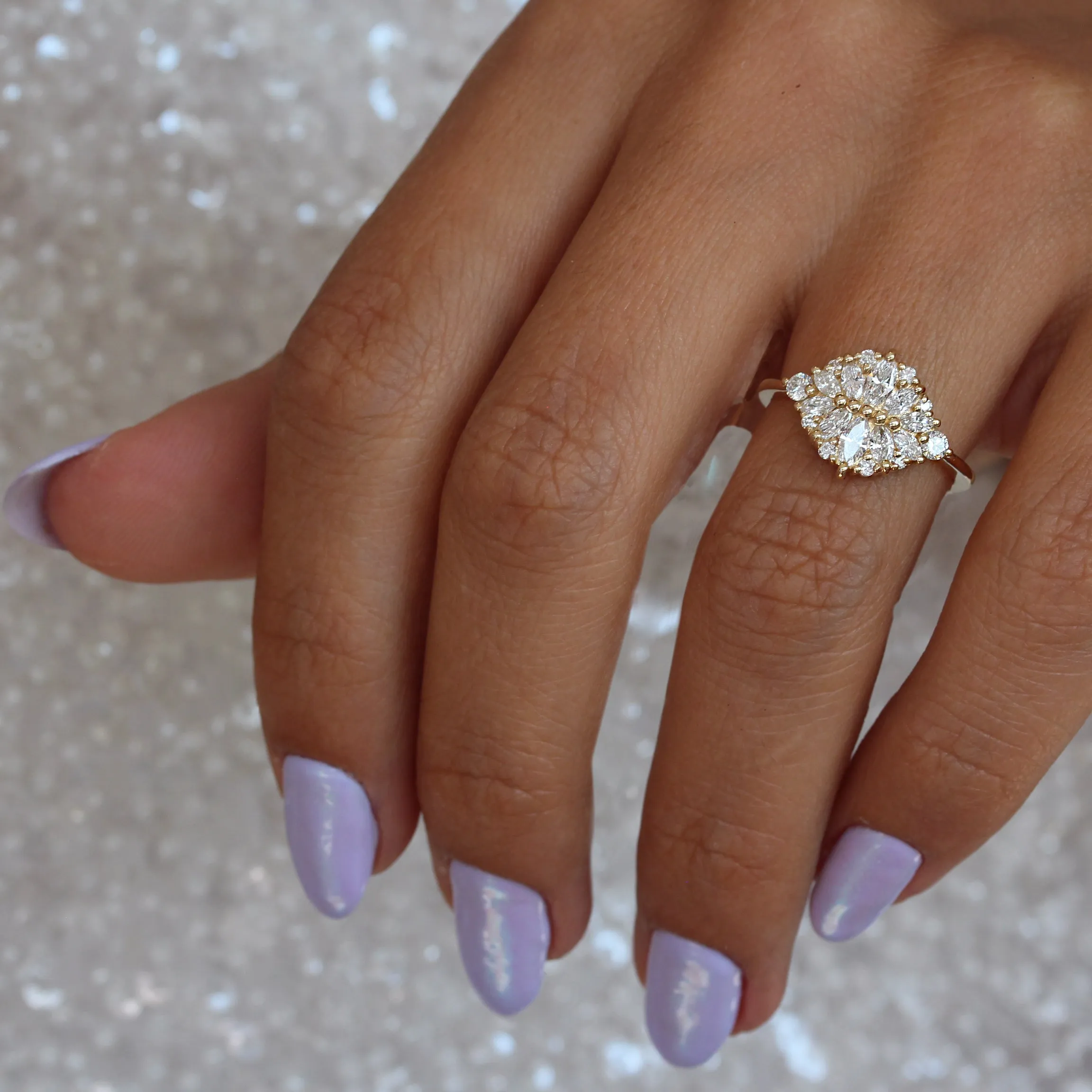 Cluster Marquise Diamond Alternative Engagement Ring - Reflections ♥