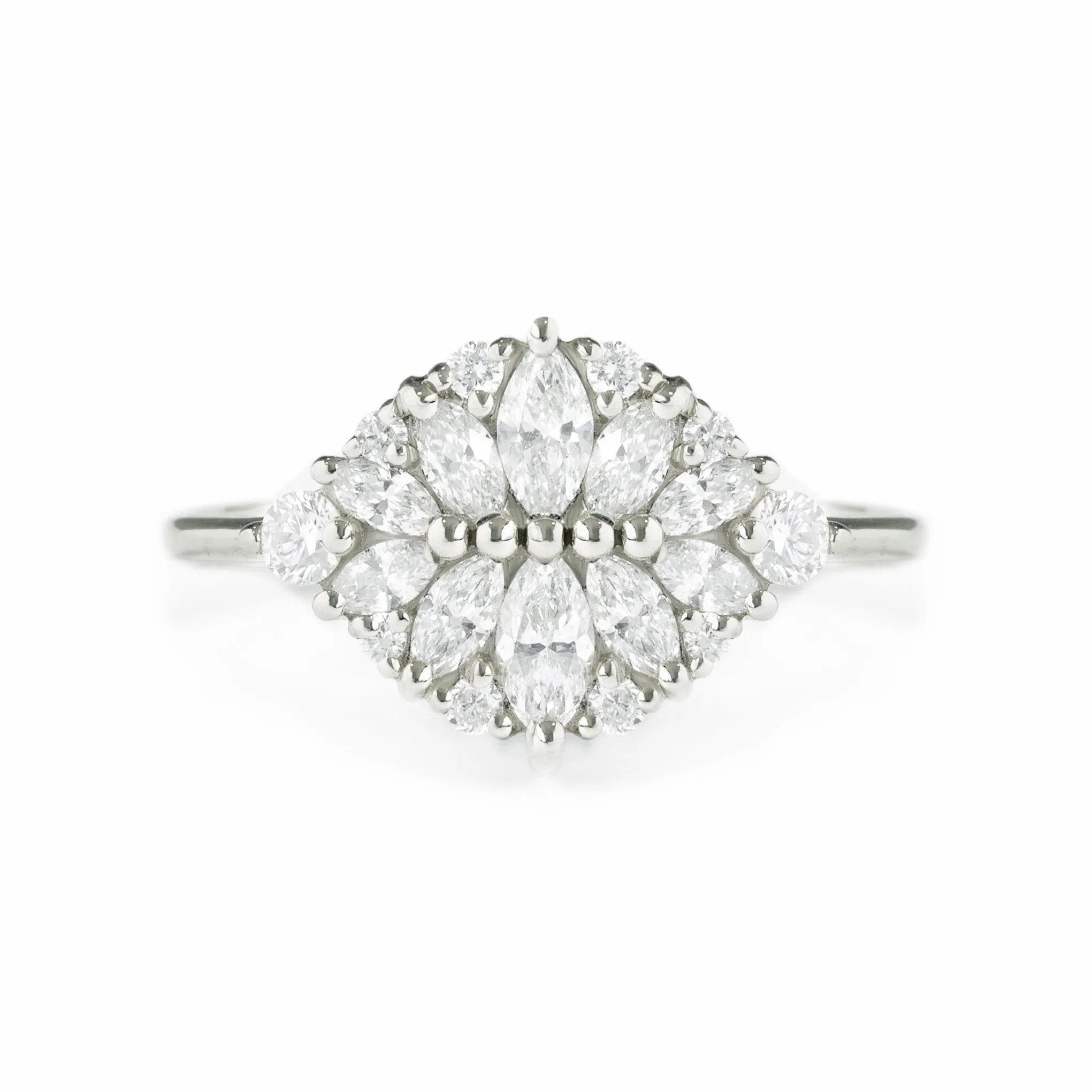 Cluster Marquise Diamond Alternative Engagement Ring - Reflections ♥