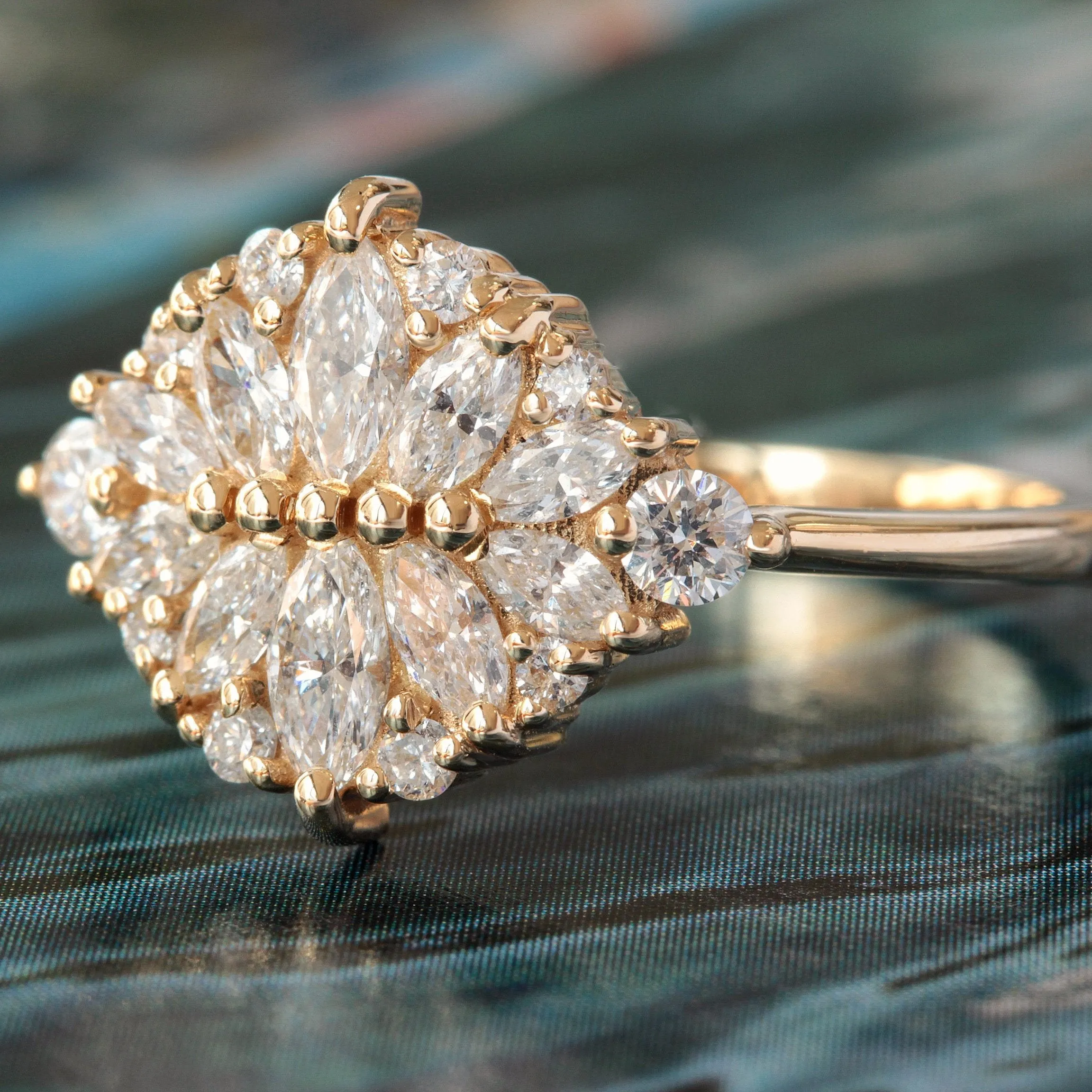 Cluster Marquise Diamond Alternative Engagement Ring - Reflections ♥