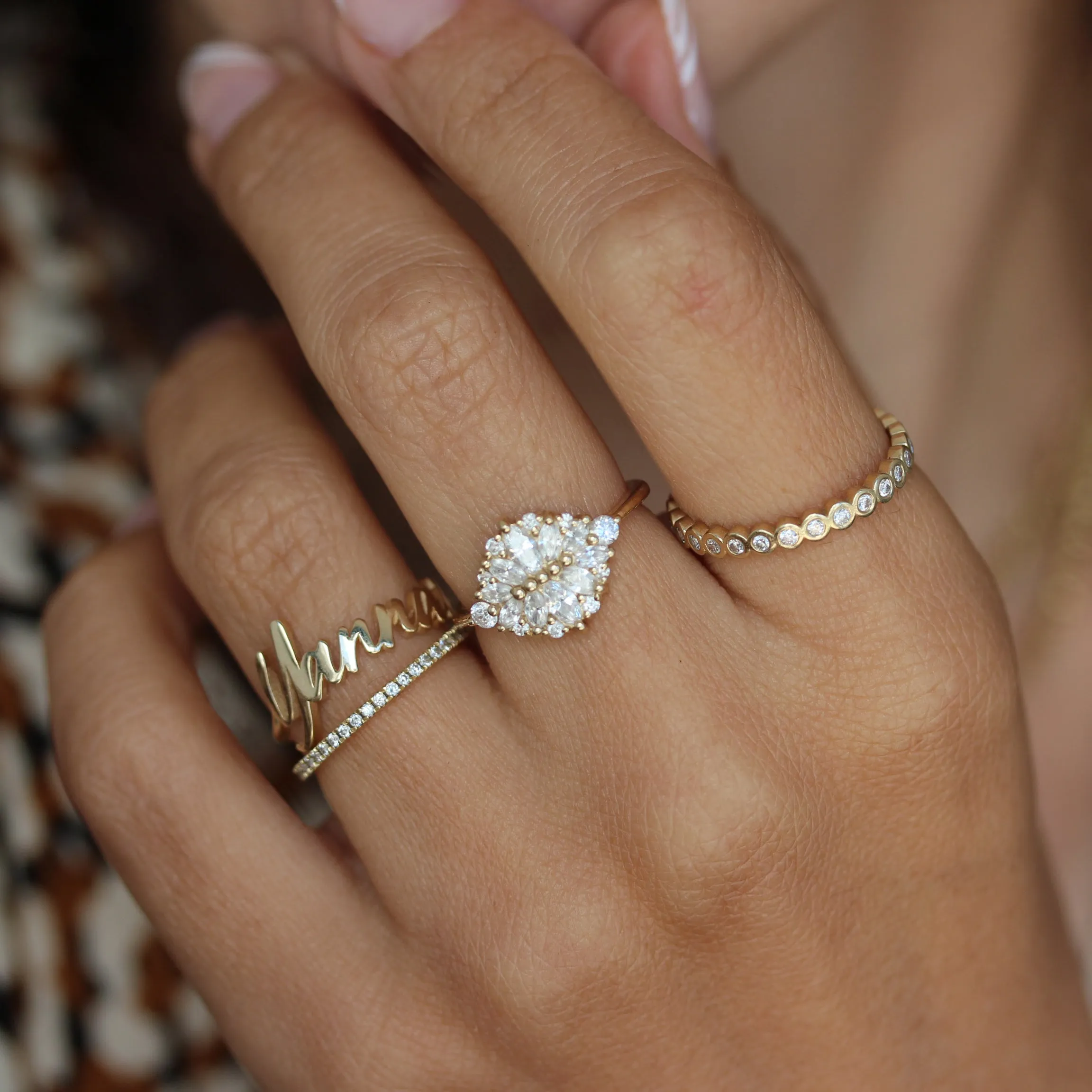 Cluster Marquise Diamond Alternative Engagement Ring - Reflections ♥