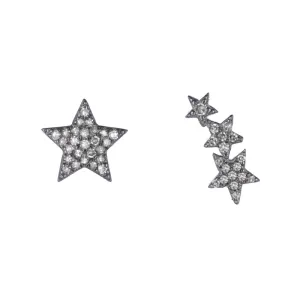 Diamond Pavé Single and Triple Star Earrings