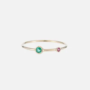 Double Birthstone Stacking Ring