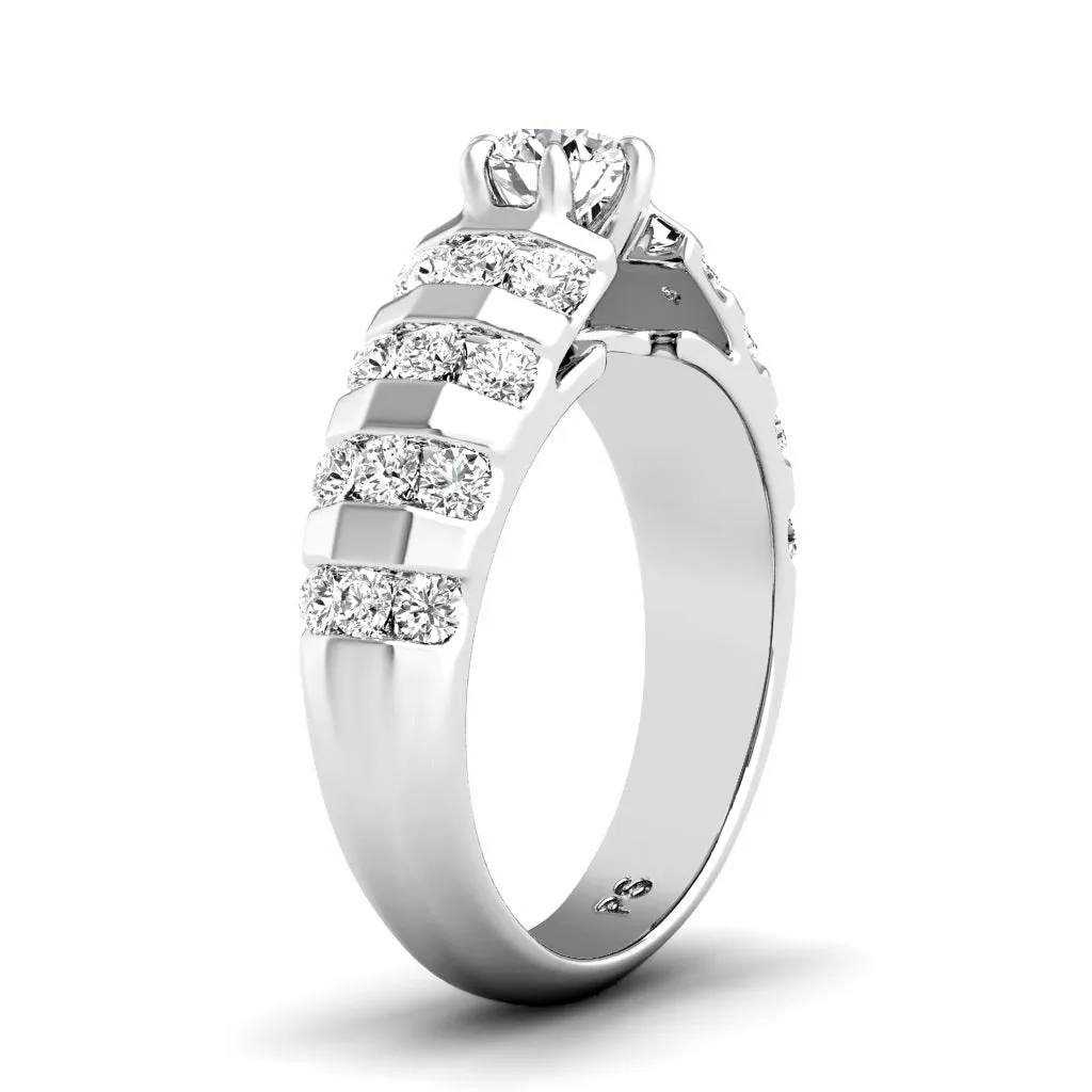 Exquisite 1.10 CT Round Cut Diamonds - Engagement Ring in 14KT White Gold