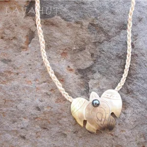 Golden Turtle "Honu" Mother of Pearl Hawaiian Necklace