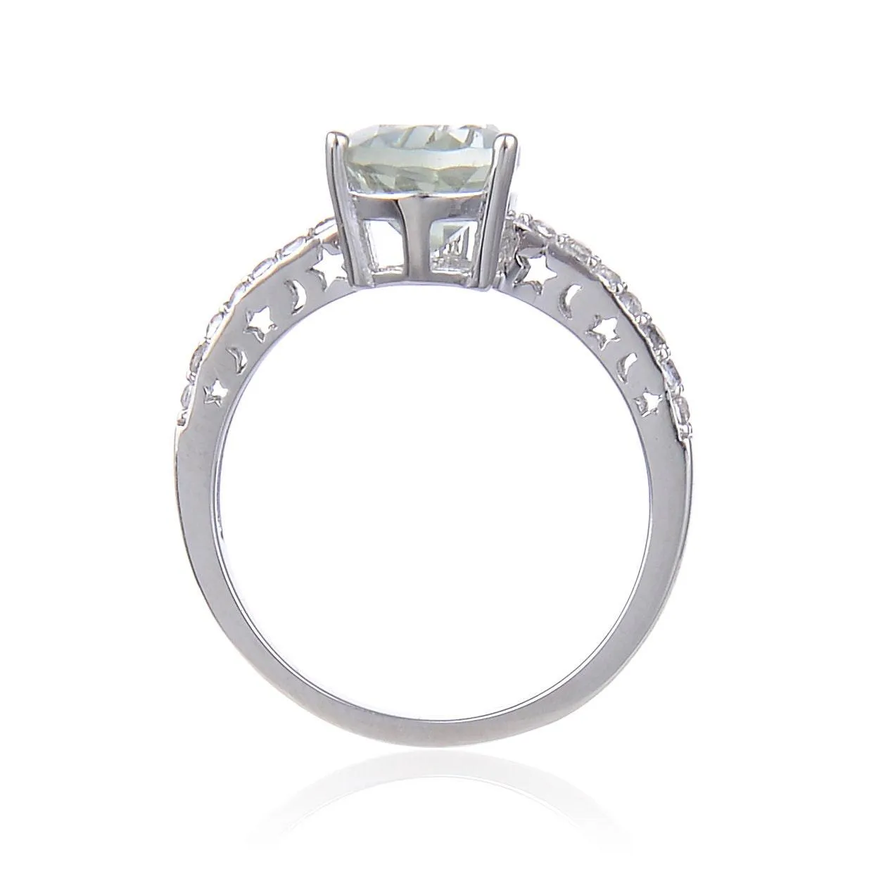 Green Amethyst Pear Ring