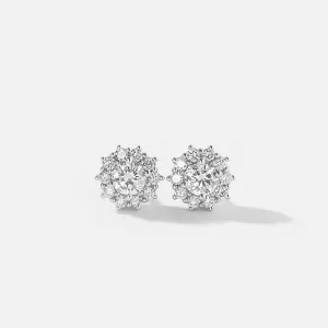 Hazel | 9ct White Gold 0.57ct tw Lab Grown Diamond Cluster Stud Earrings