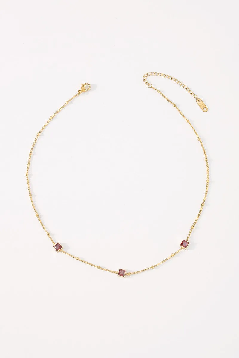 Krystal 14K Gold Plated Choker Necklace