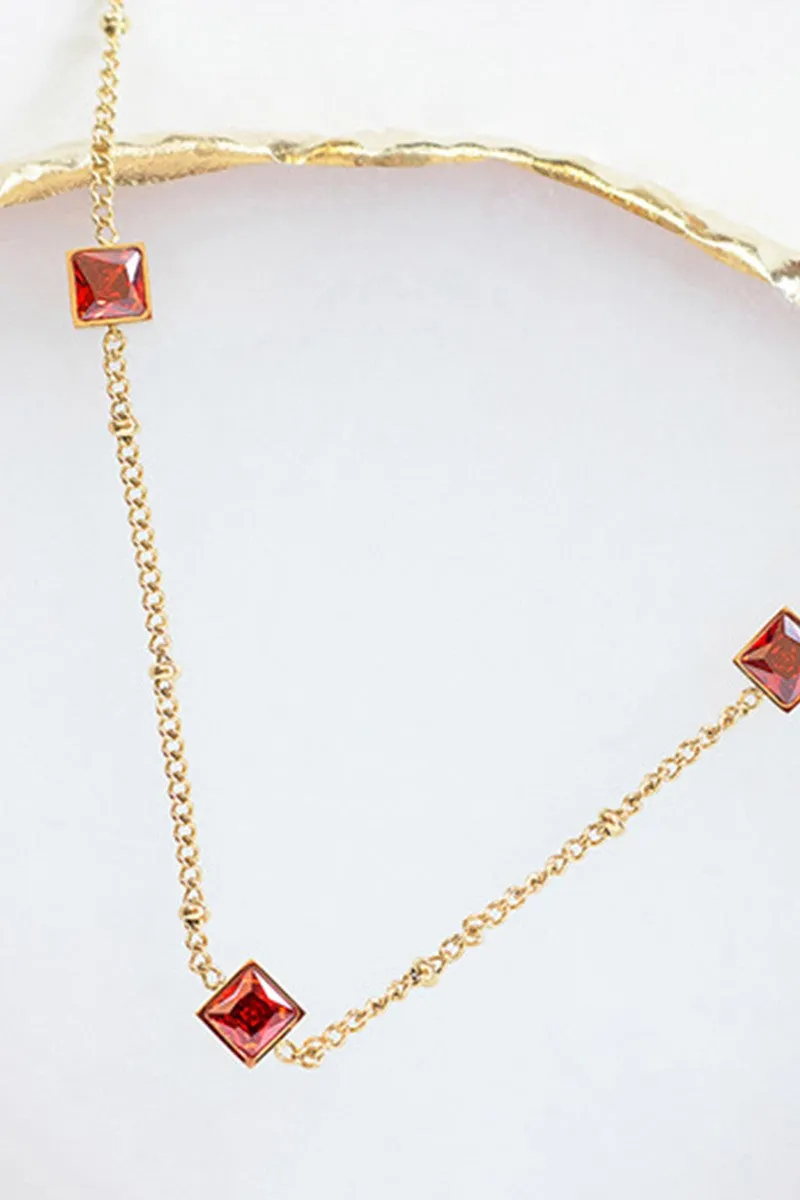 Krystal 14K Gold Plated Choker Necklace