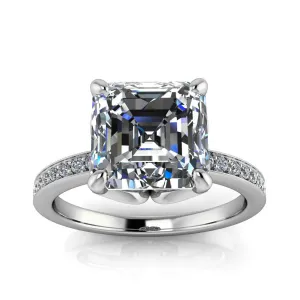 Lab Diamond or Moissanite Engagement Ring Diamond Setting Asscher Cut - Manila