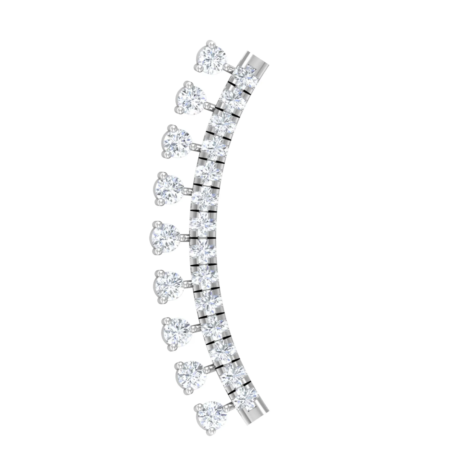 Minimal Diamond Crawler Earring for Cartilage Piercing