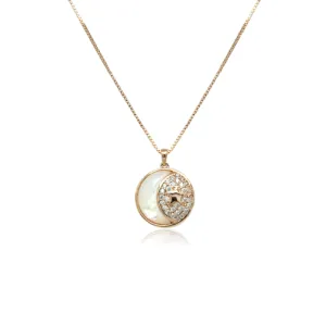 Moon & Star Mother of Pearl Necklace