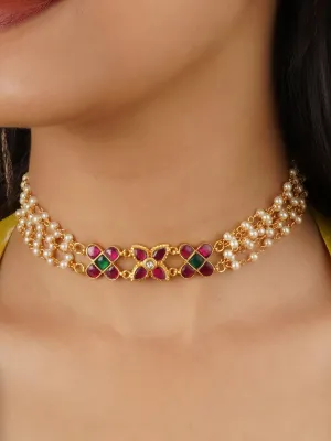 Multicolor Gold Plated Necklace - TR-N270M