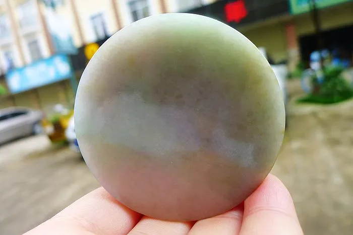 Natural Jade Rough Jadeite Raw (122g,5.6X5.6X1.4cm)