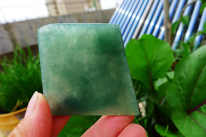 Natural Jade Rough Jadeite Raw (45g,4.9X4.9X0.65cm)