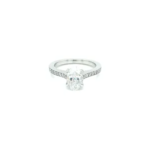 Platinum 1.59ct Oval Cut Diamond Ring