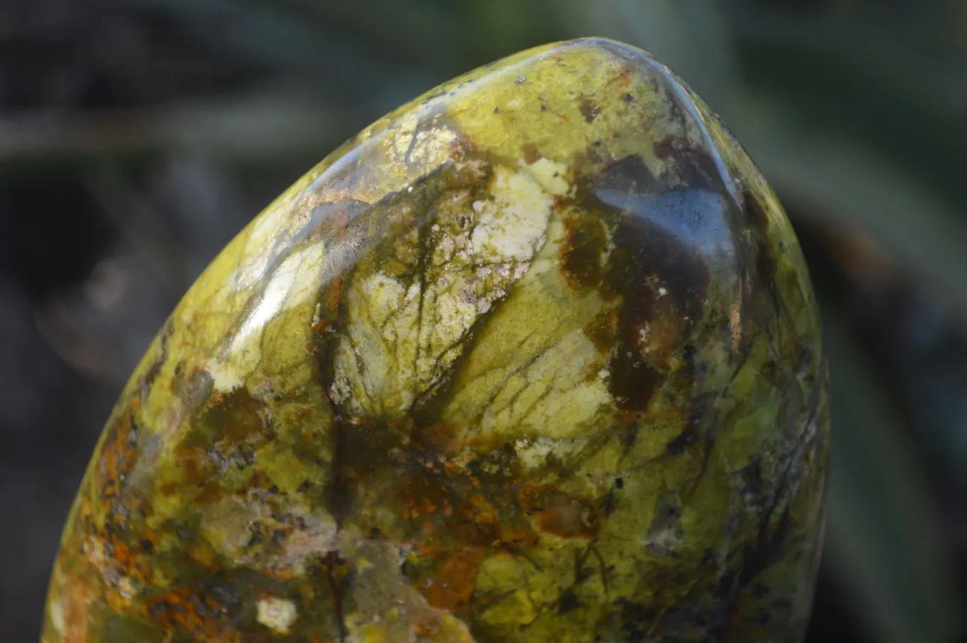 Polished Green Opal Standing Free Forms  x 2 From Antsirabe, Madagascar