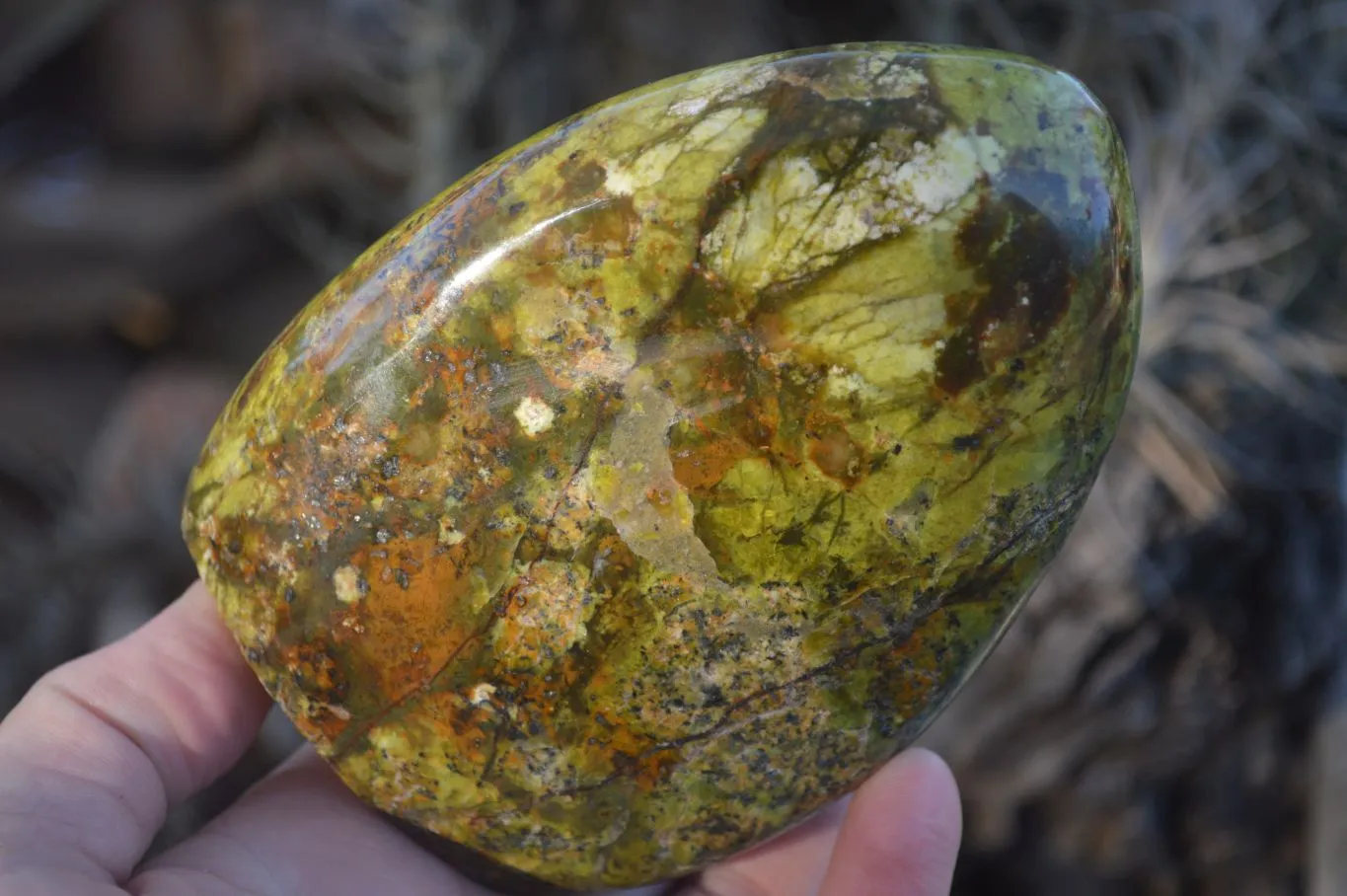 Polished Green Opal Standing Free Forms  x 2 From Antsirabe, Madagascar