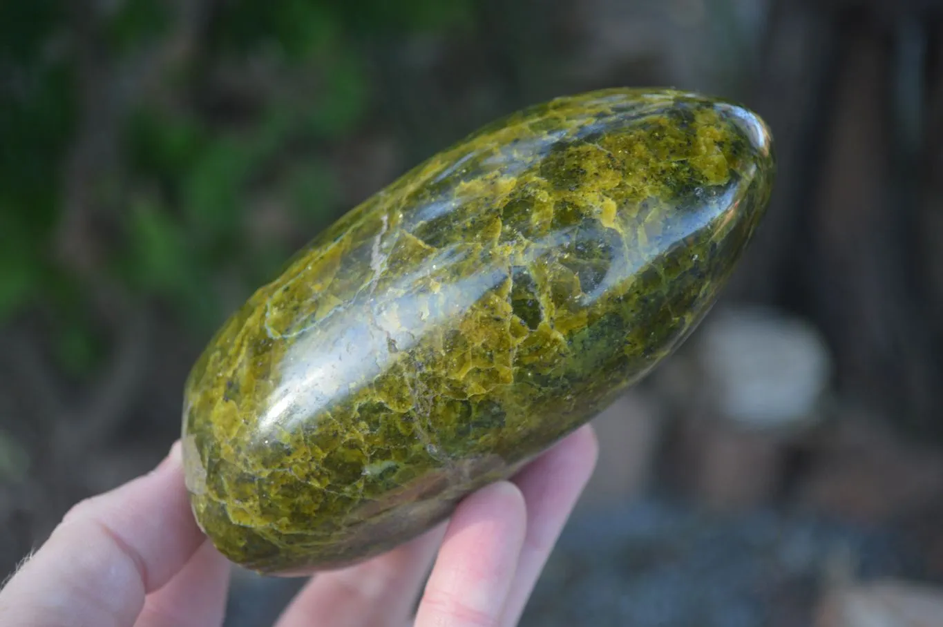 Polished Green Opal Standing Free Forms  x 2 From Antsirabe, Madagascar