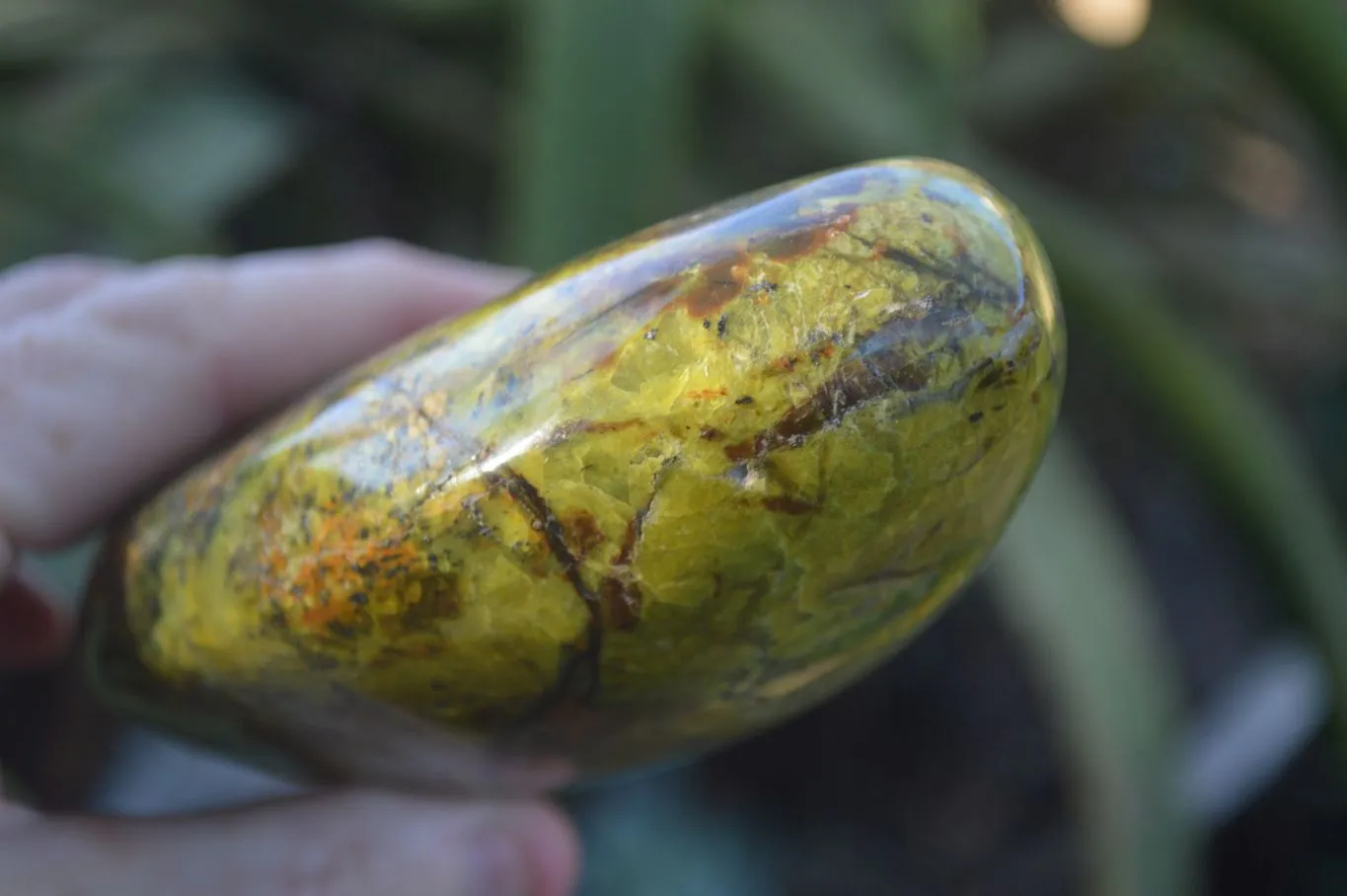 Polished Green Opal Standing Free Forms  x 2 From Antsirabe, Madagascar