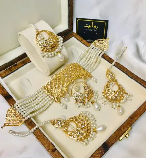 Rawayat Hyderabadi Choker Set-27 (Pearl)