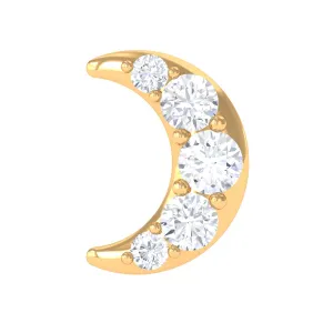 Real Diamond Crescent Moon Cartilage Earring