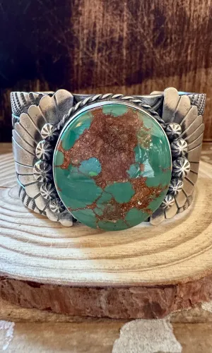 RICK ENRIQUEZ NAVAJO Royston Turquoise Sterling Silver Cuff 118g