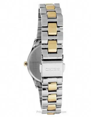 Seiko Solar Womens Crystal Watch - Mother of Pearl Dial - Two-Tone