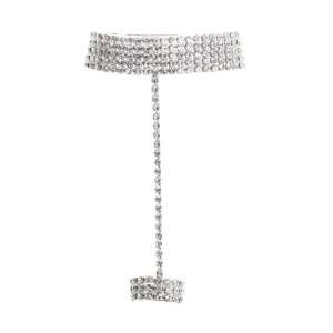 Silver Diamante Handchain